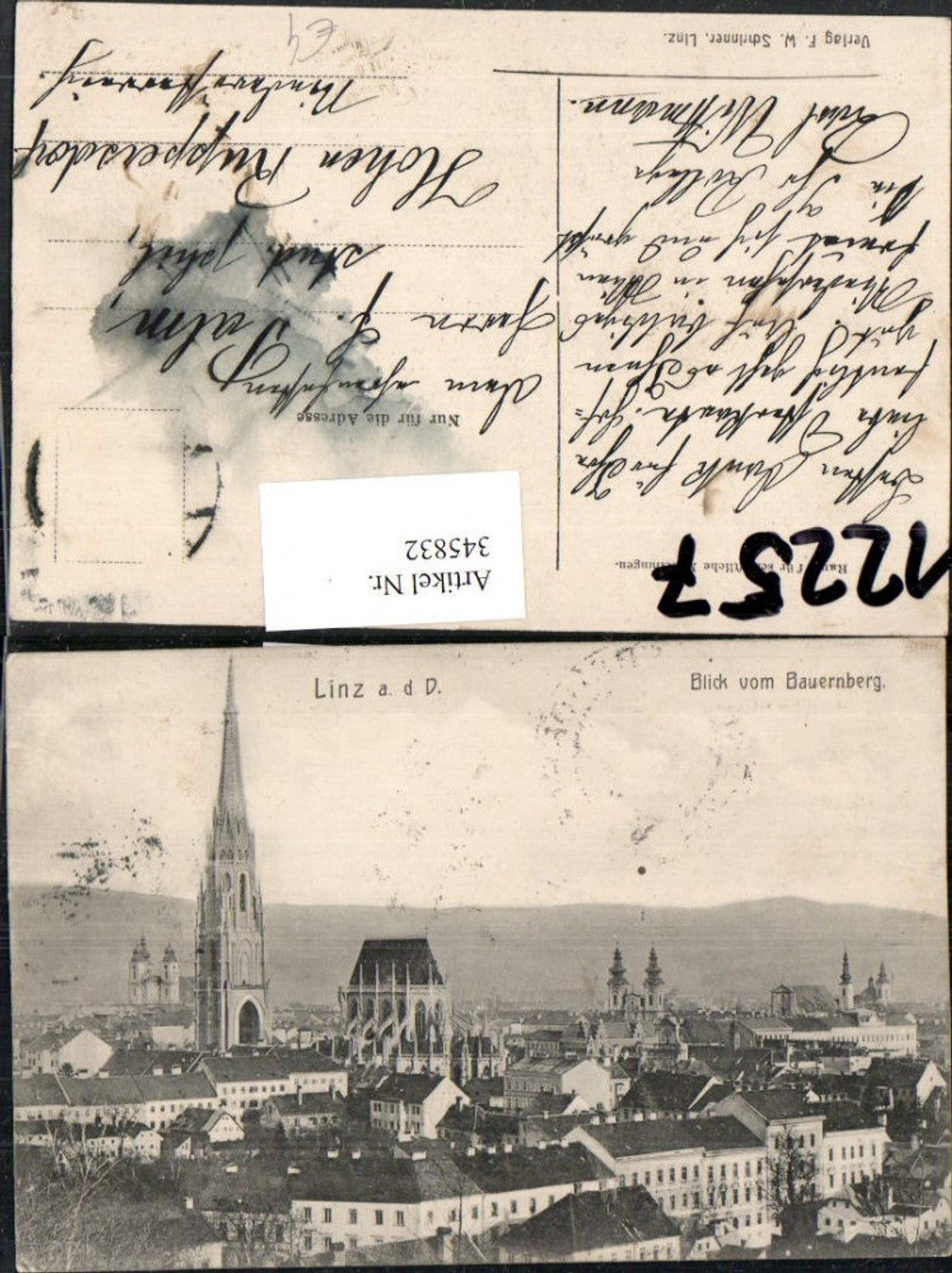 345832,Linz an d. Donau Teilansicht vom Bauernberg