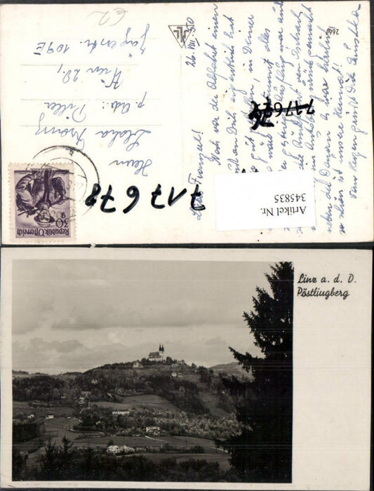 345835,Linz an d. Donau Blick zum Pöstlingberg