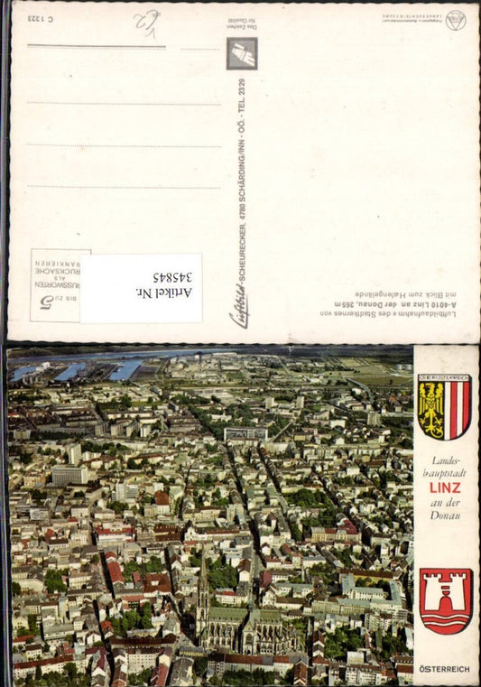 345845,Linz an d. Donau Totale pub Luftbild Scheurecker