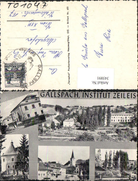 345891,Gallspach Institut Zeileis Kirche Brunnen Mehrbildkarte