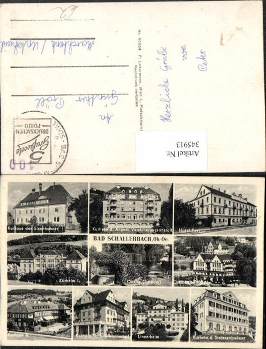 345913,Bad Schallerbach Kurhaus Kurheime Hotel Post Quelle Mehrbildkarte