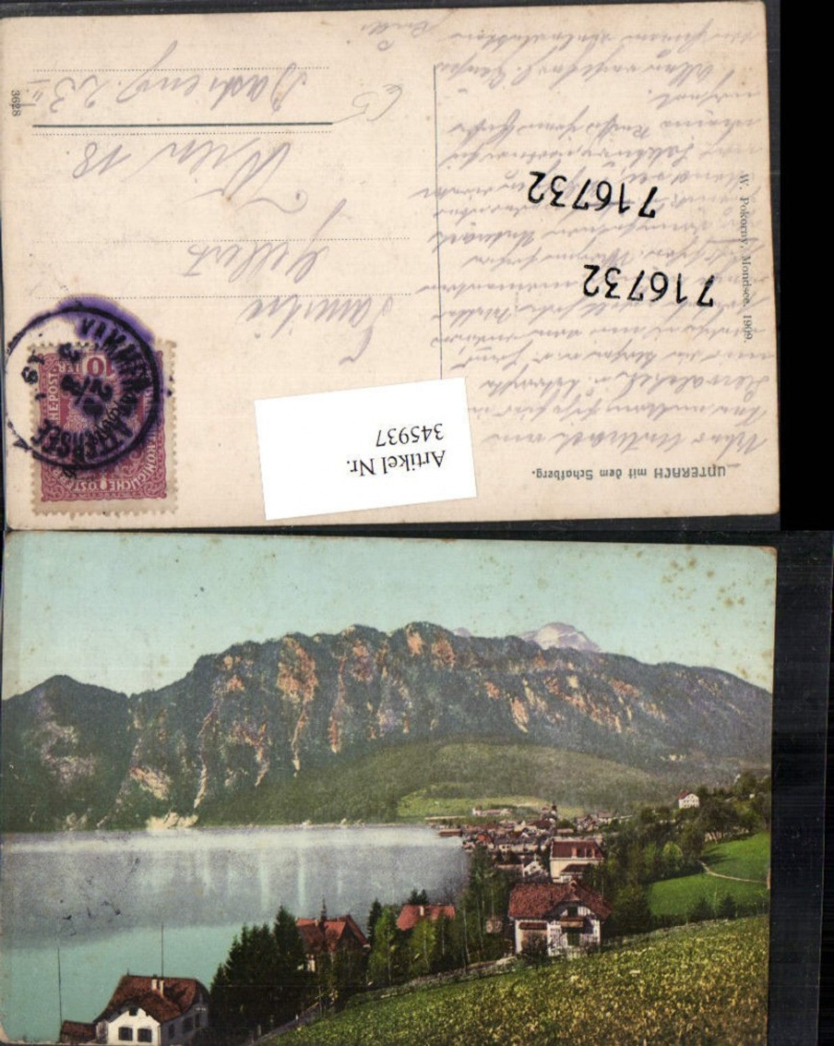 345937,Unterach am Attersee Totale m. Schafberg Bergkulisse