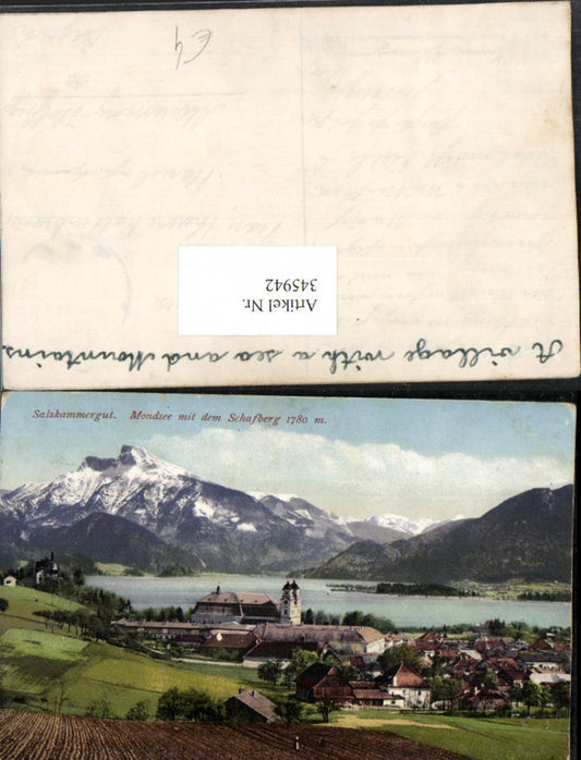 345942,Mondsee Totale m. Schafberg Bergkulisse