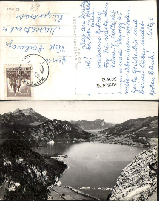 345960,Attersee See von d. Madlschneid b. Steinbach Bergkulisse