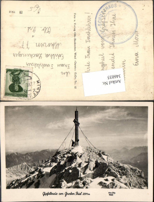 346035,Gipfelkreuz am Großen Priel b. Hinterstoder Bergkulisse pub Foto Oth 1023