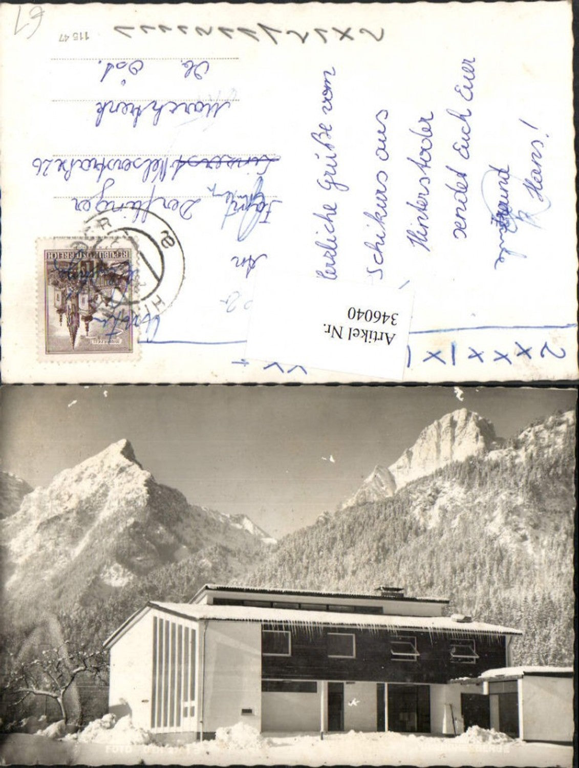 346040,Hinterstoder Jugendherberge Bergkulisse Winterbild