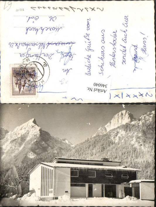 346040,Hinterstoder Jugendherberge Bergkulisse Winterbild