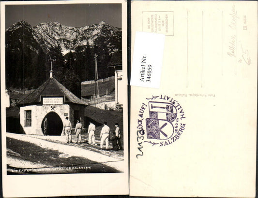 346059,Einfahrt in den Hallstätter Salzberg b. Hallstatt Bergbau Bergkulisse