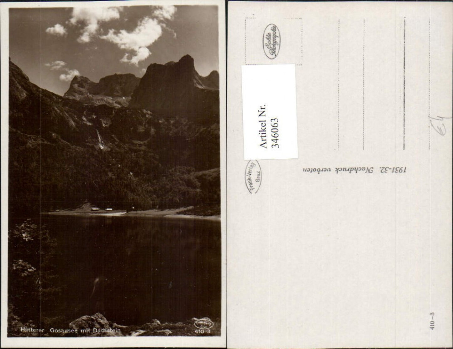346063,Hinterer Gosausee See b. Gosau m. Dachstein Bergkulisse