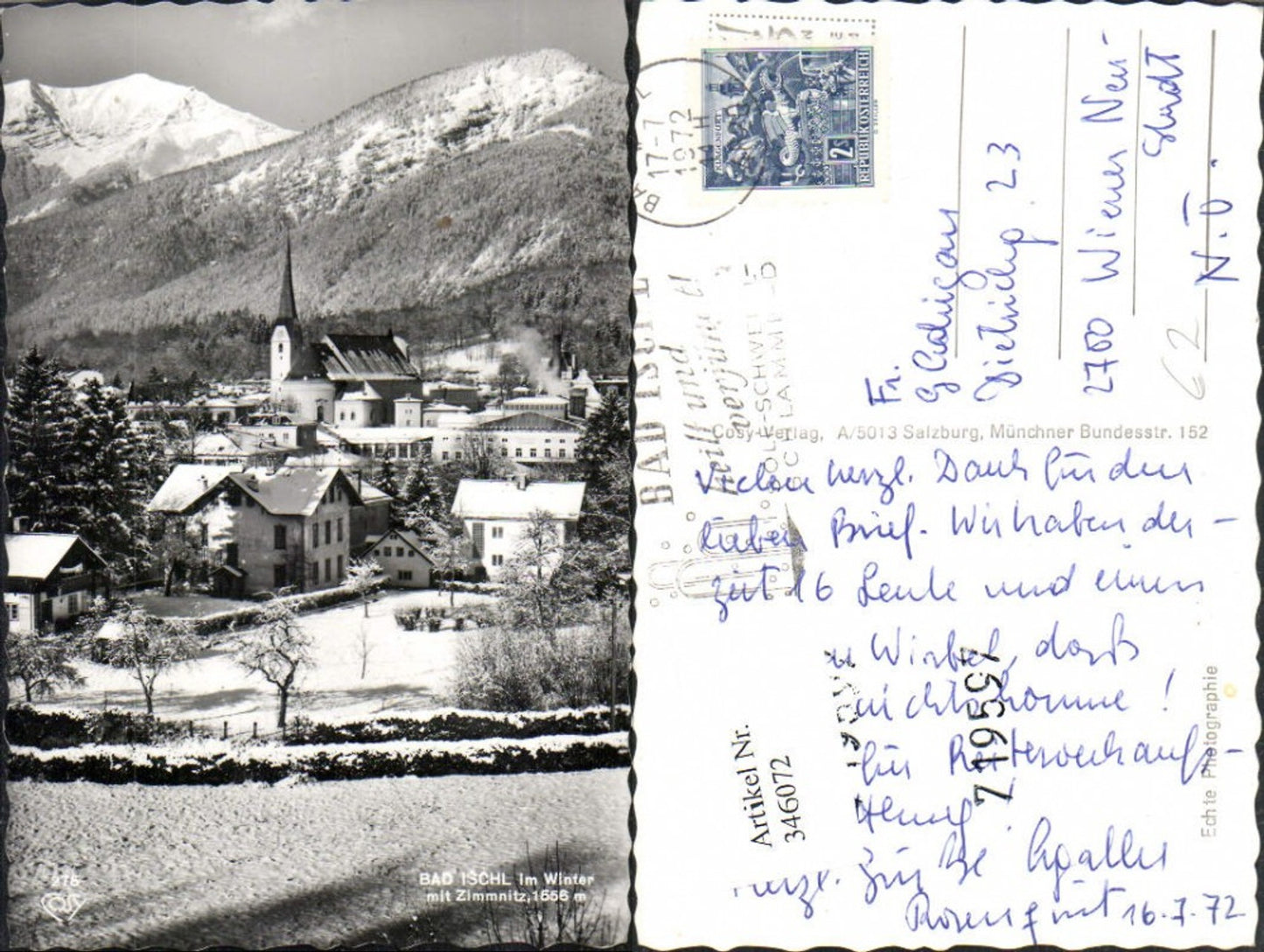 346072,Bad Ischl Teilansicht m. Zimnitz Bergkulisse Winterbild pub Cosy 276