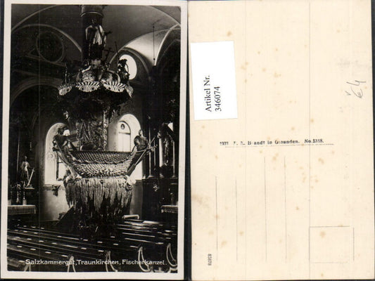 346074,Traunkirchen Kirche Innenansicht Fischerkanzel Kanzel pub F. E. Brandt 5318