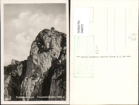 346075,Traunsteinhütte Berghütte b. Traunkirchen pub F. E. Brandt 5514