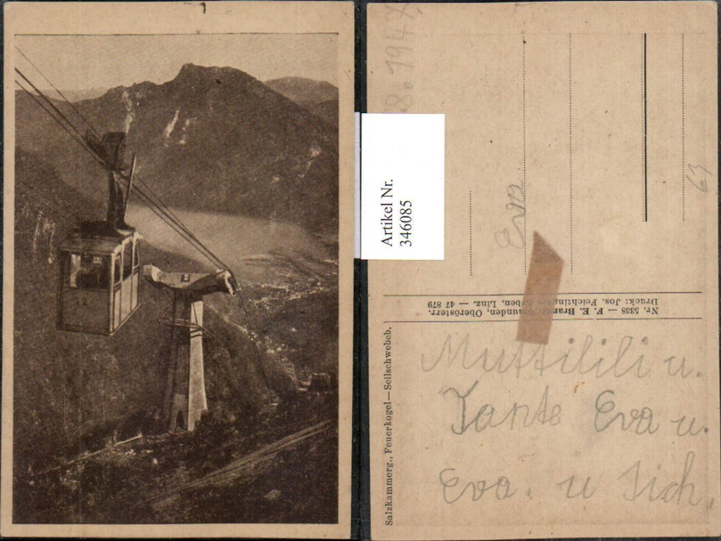 346085,Feuerkogel Seilbahn b. Ebensee Bergkulisse