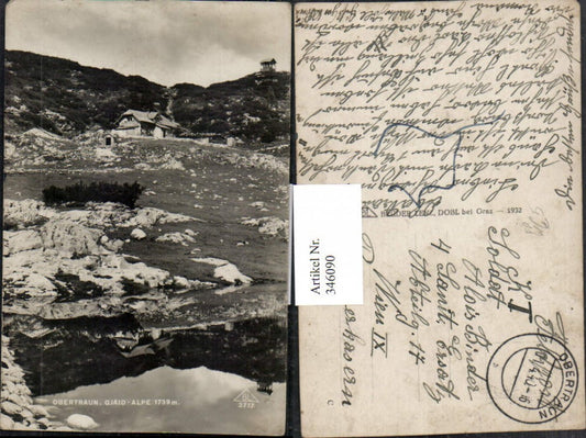 346090,Obertraun Gjaid-Alpe Berghütte Alm Feldpost 4. Sanit. Ersatz Abt. 17 Wien Rosauerkaserne
