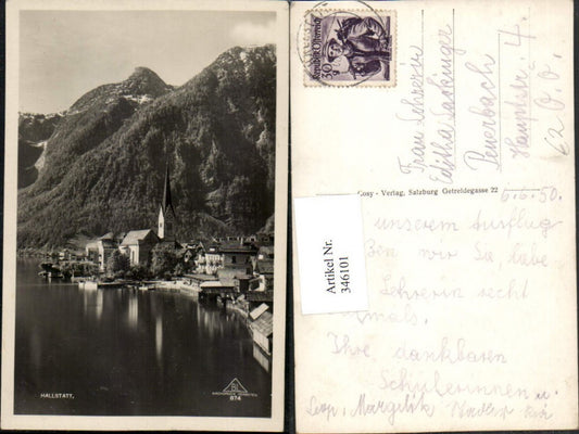 346101,Hallstatt Teilansicht Kirche Bergkulisse
