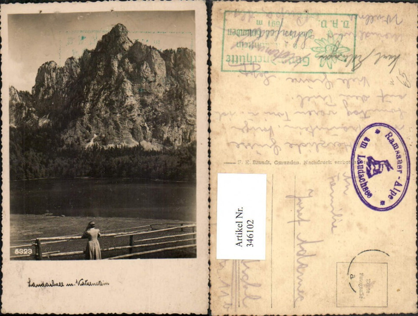 346102,Laudachsee See b. Gmunden m. Katzenstein Bergkulisse