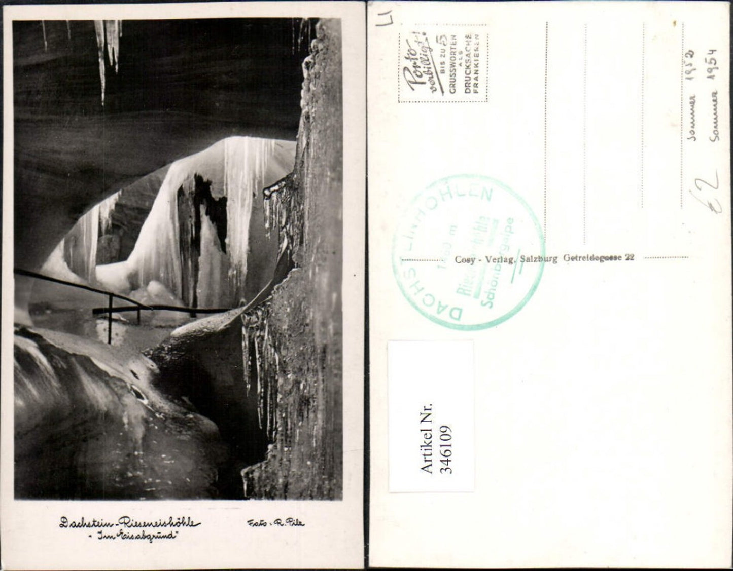 346109,Dachstein Rieseneishöhle b. Obertraun Eisabgrund