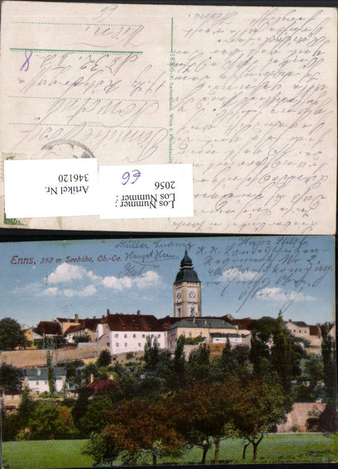 346120,Enns an d. Donau Teilansicht Stadtturm