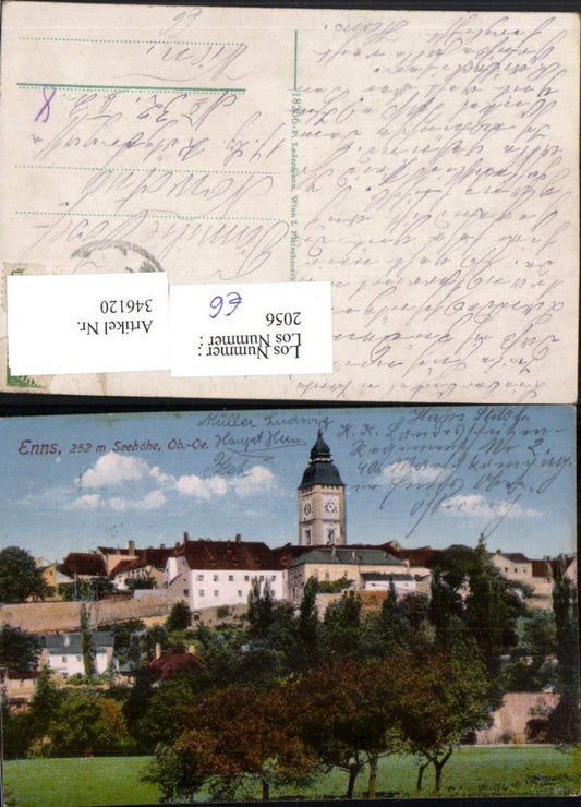 346120,Enns an d. Donau Teilansicht Stadtturm