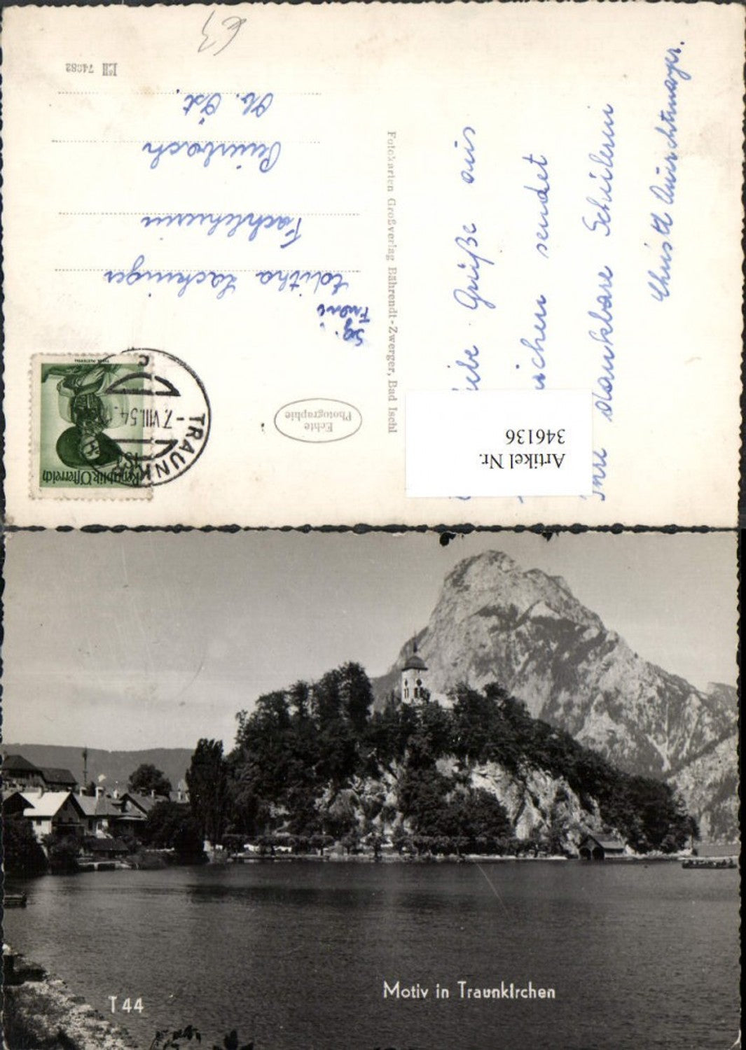 346136,Motiv in Traunkirchen Kirche Bergkulisse