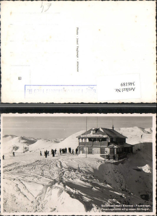 346189,Feuerkogelhütte b. Ebensee m. Großen Höllkogel Bergkulisse Winterbild