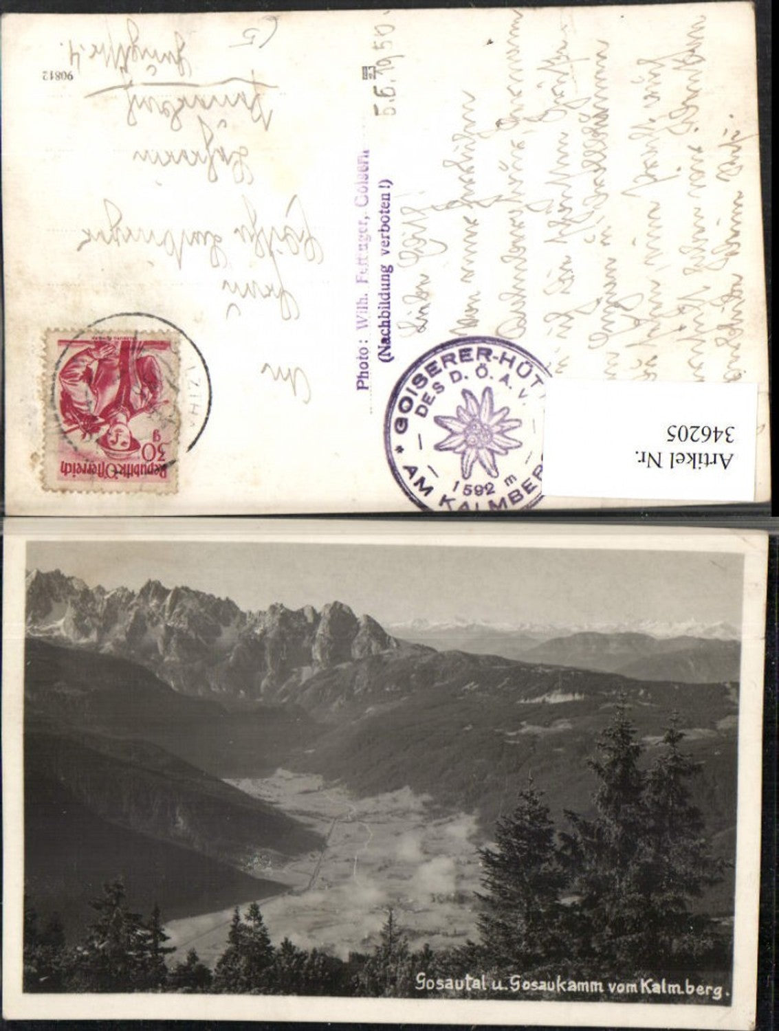 346205,Gosautal u. Gosaukamm vom Kalmberg b. Gosau Bergkulisse