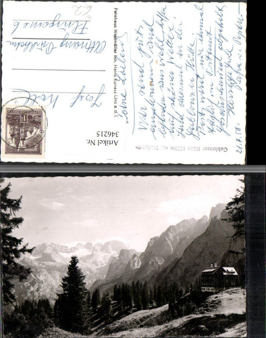 346215,Gablonzer-Hütte Berghütte b. Gosau m. Dachstein Bergkulisse