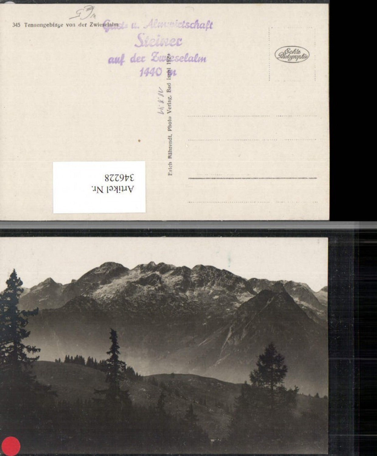 346228,Tennengebirge von d. Zwieselalm b. Gosau Bergkulisse