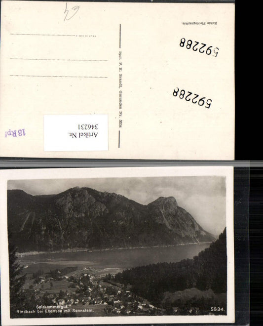 346231,Rindbach b. Ebensee Totale m. Sonnstein Bergkulisse