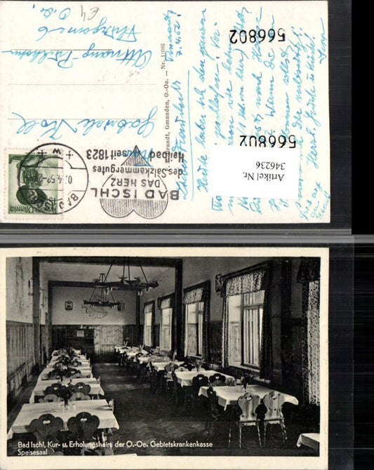 346236,Bad Ischl Kur- und Erholungsheim Speisesaal Innenansicht pub F. E. Brandt 11086