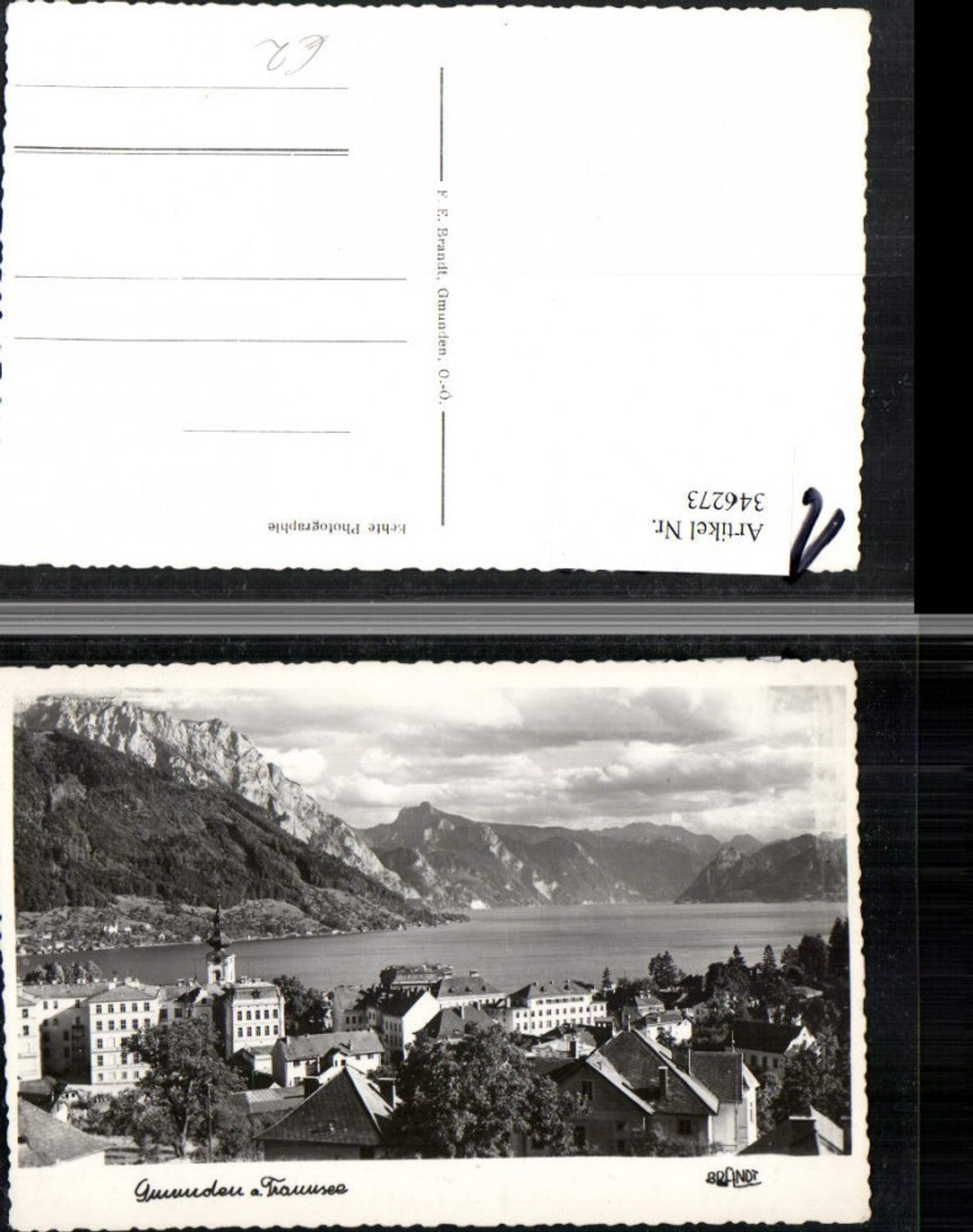 346273,Gmunden am Traunsee Teilansicht Bergkulisse pub F. E. Brandt