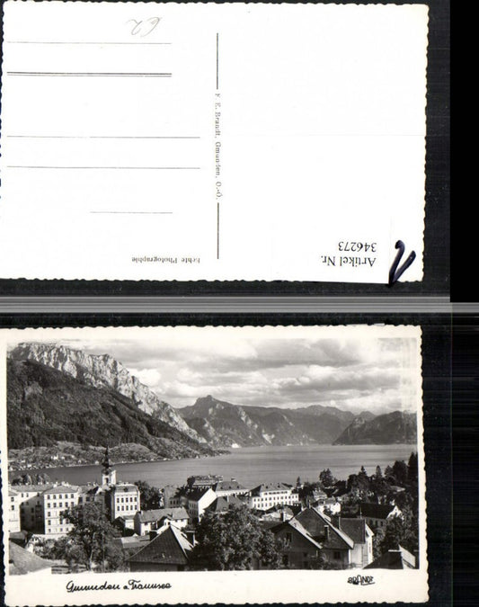 346273,Gmunden am Traunsee Teilansicht Bergkulisse pub F. E. Brandt