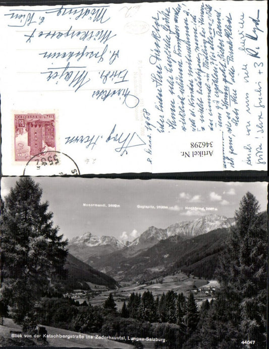 346298,Blick von d. Katschbergstraße ins Zederhaustal b. Zederhaus Bergkulisse