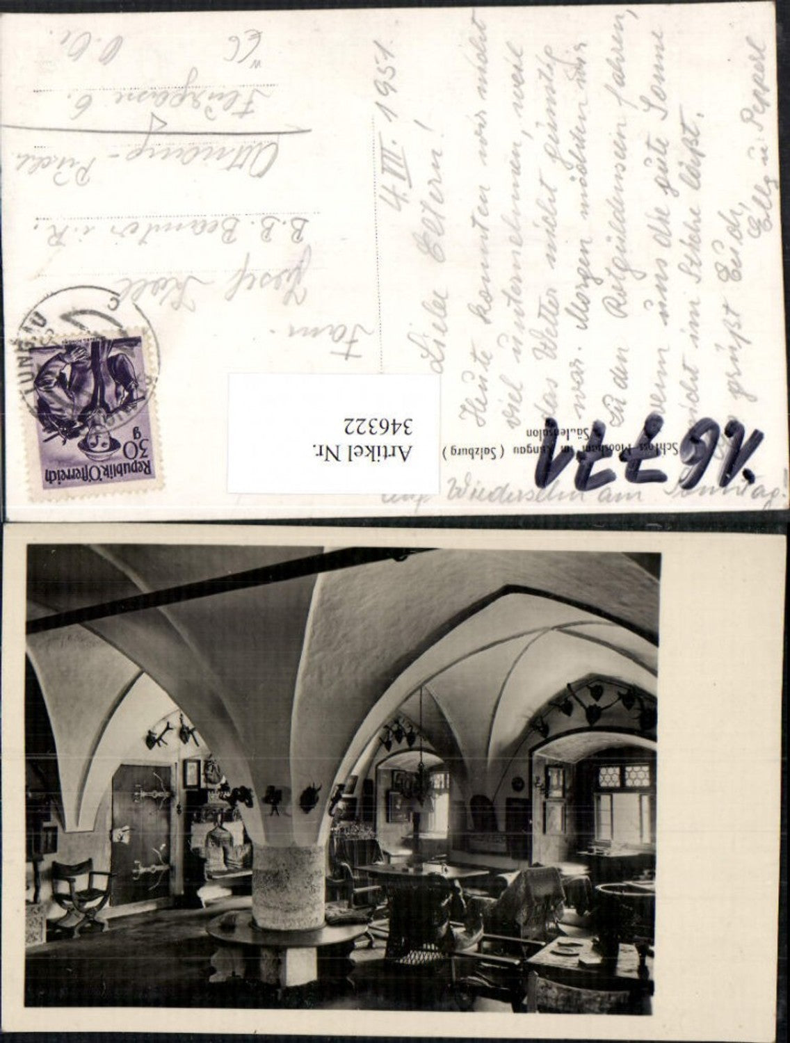 346322,Schloss Moosham im Lungau b. Unternberg Säulensalon Innenansicht