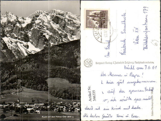 346335,Kuchl Totale m. Hohen Göll Bergkulisse