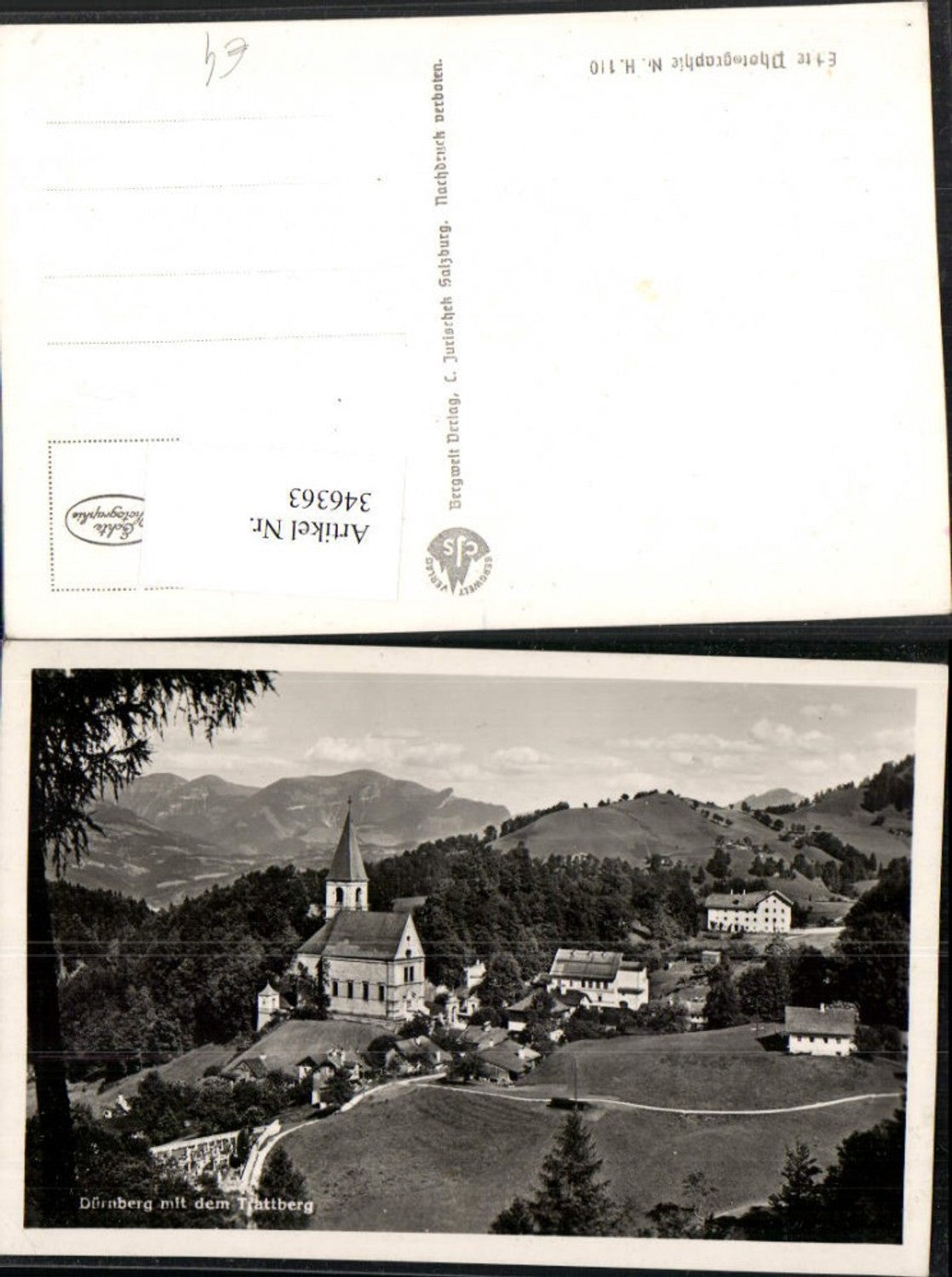 346363,Dürrnberg b. Hallein Totale Kirche m. Trattberg