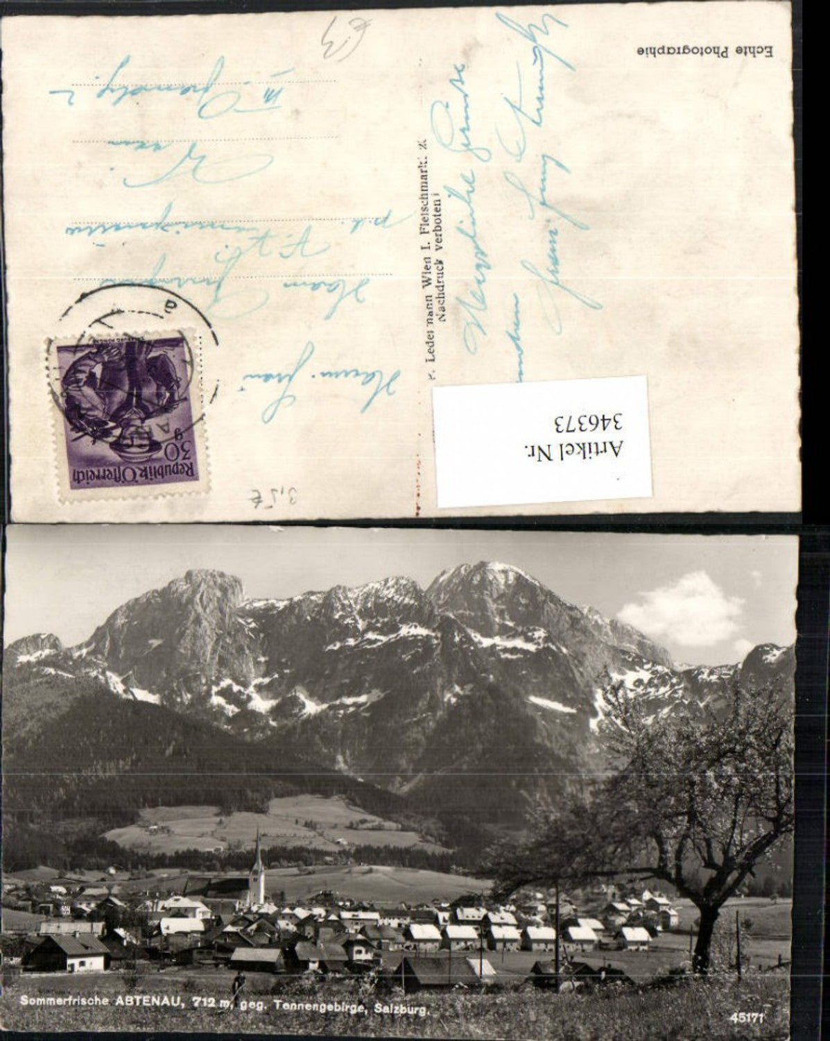 346373,Abtenau Totale geg. Tennengebirge Bergkulisse