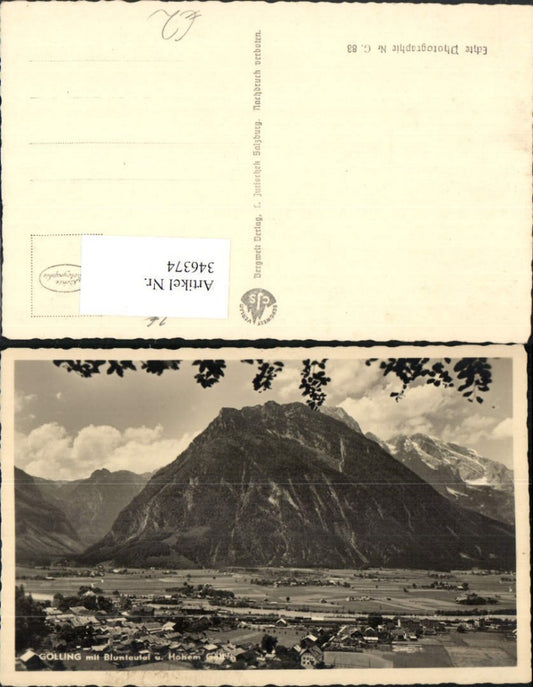 346374,Golling Totale m. Bluntautal u. Hohem Göll Bergkulisse