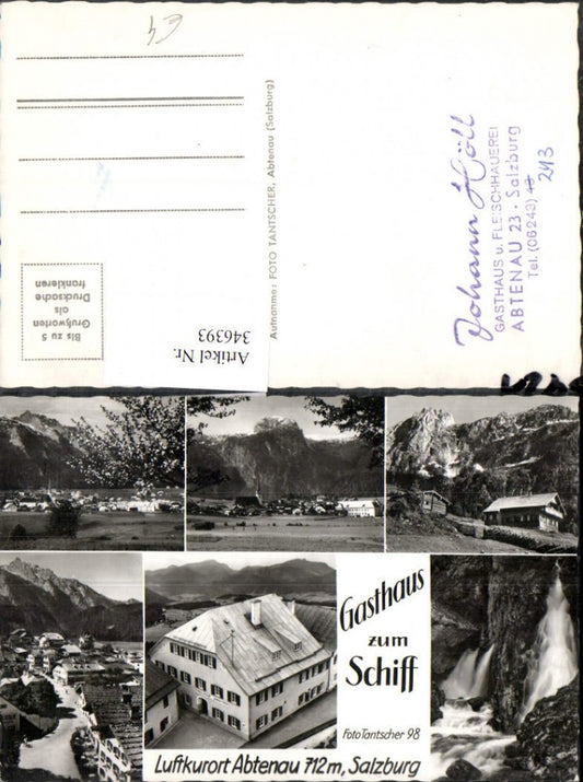 346393,Abtenau Totale Gasthaus zum Schiff Wasserfall Mehrbildkarte