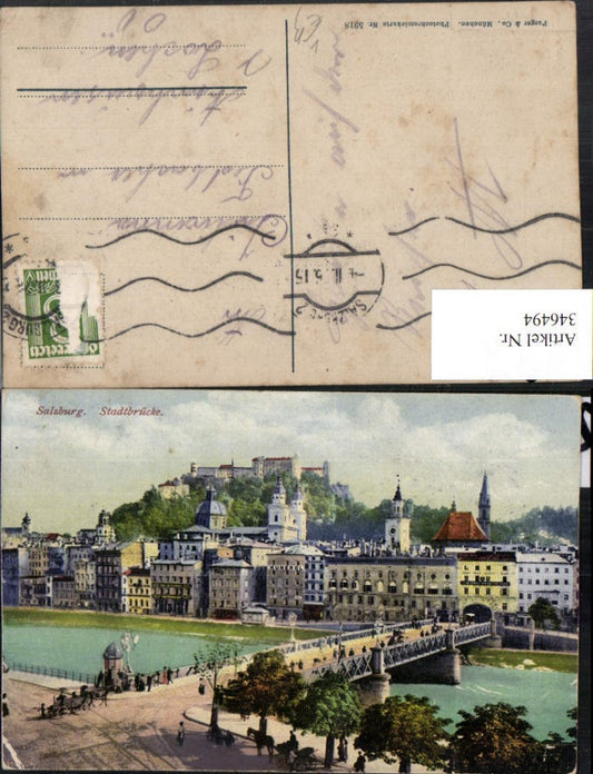 346494,Salzburg Teilansicht Staatsbrücke Brücke m. Festung pub Purger & Co 5918