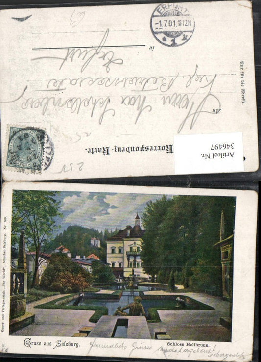 346497,Gruß aus Salzburg Schloss Hellbrunn Wasserbecken