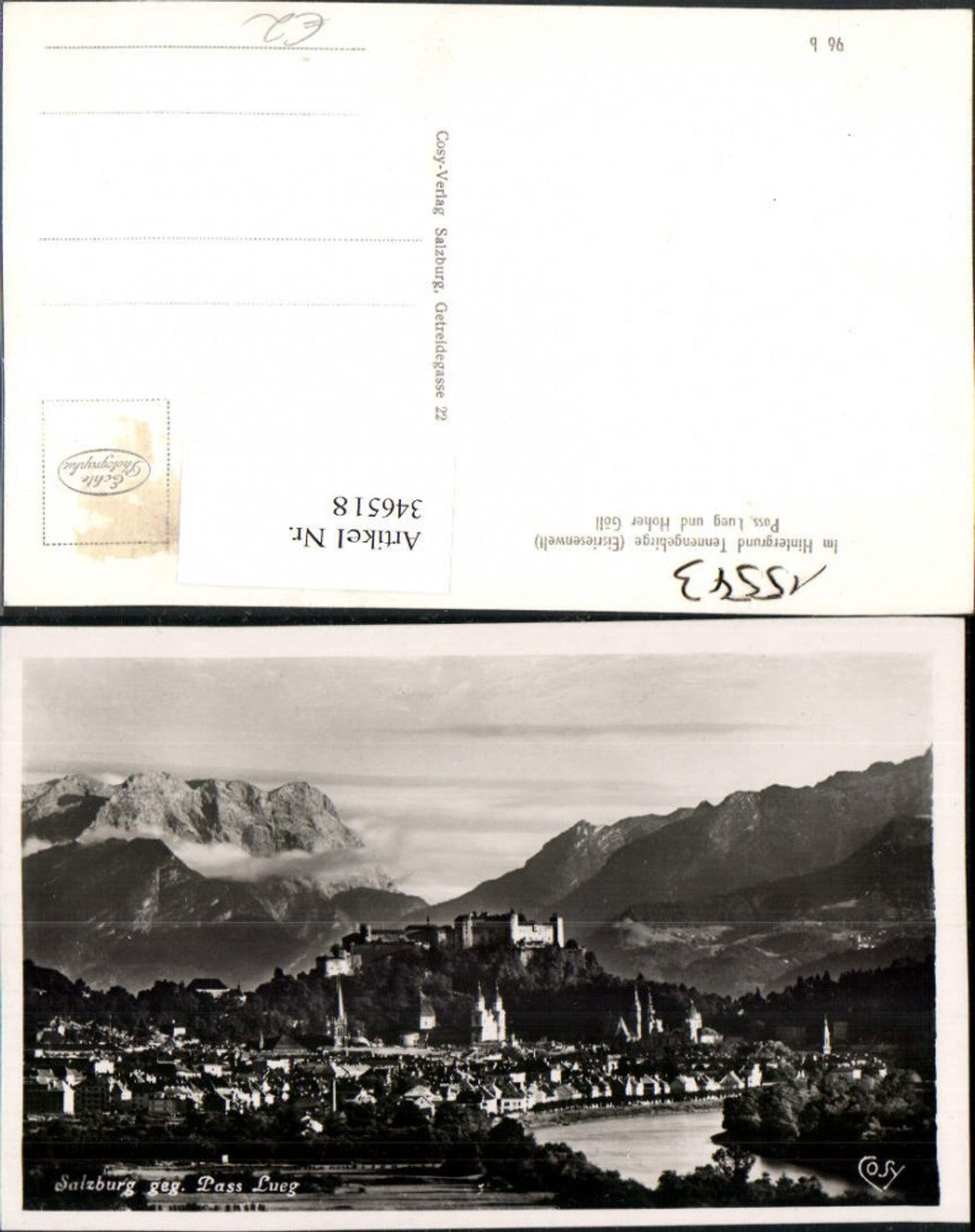 346518,Salzburg Totale geg. Pass Lueg Bergkulisse pub Cosy