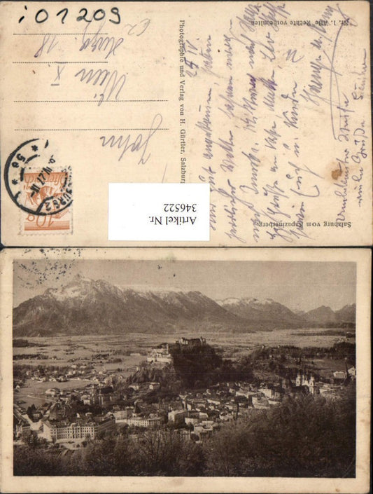 346522,Salzburg Totale vom Kapuzinerberg Bergkulisse