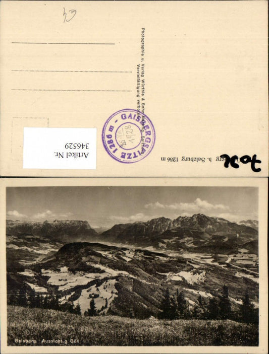 346529,Salzburg Gaisberg Aussicht geg. Göll Bergkulisse