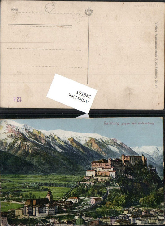 346565,Salzburg Teilansicht Festung geg. Untersberg Bergkulisse