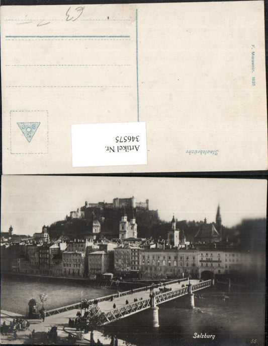 346575,Salzburg Teilansicht Staatsbrücke Brücke m. Festung