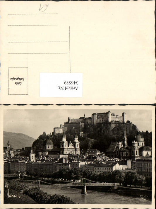 346579,Salzburg Teilansicht Brücke m. Festung pub Cosy