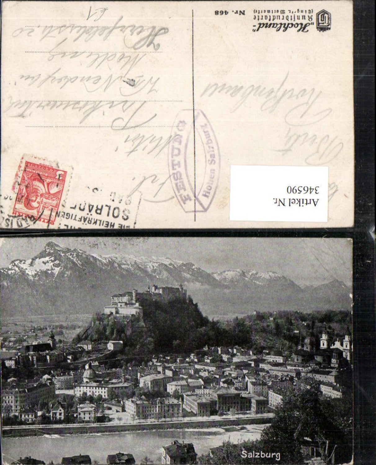 346590,Salzburg Totale m. Festung Bergkulisse