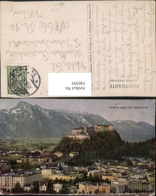 346591,Salzburg Teilansicht m. Festung geg. Untersberg Bergkulisse