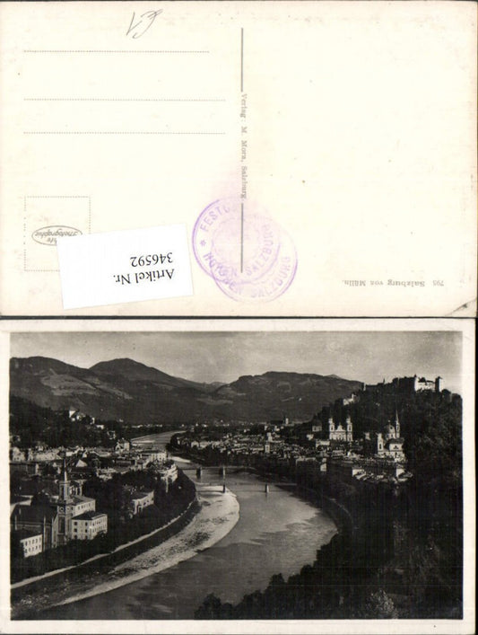 346592,Salzburg Totale von Mülln m. Festung